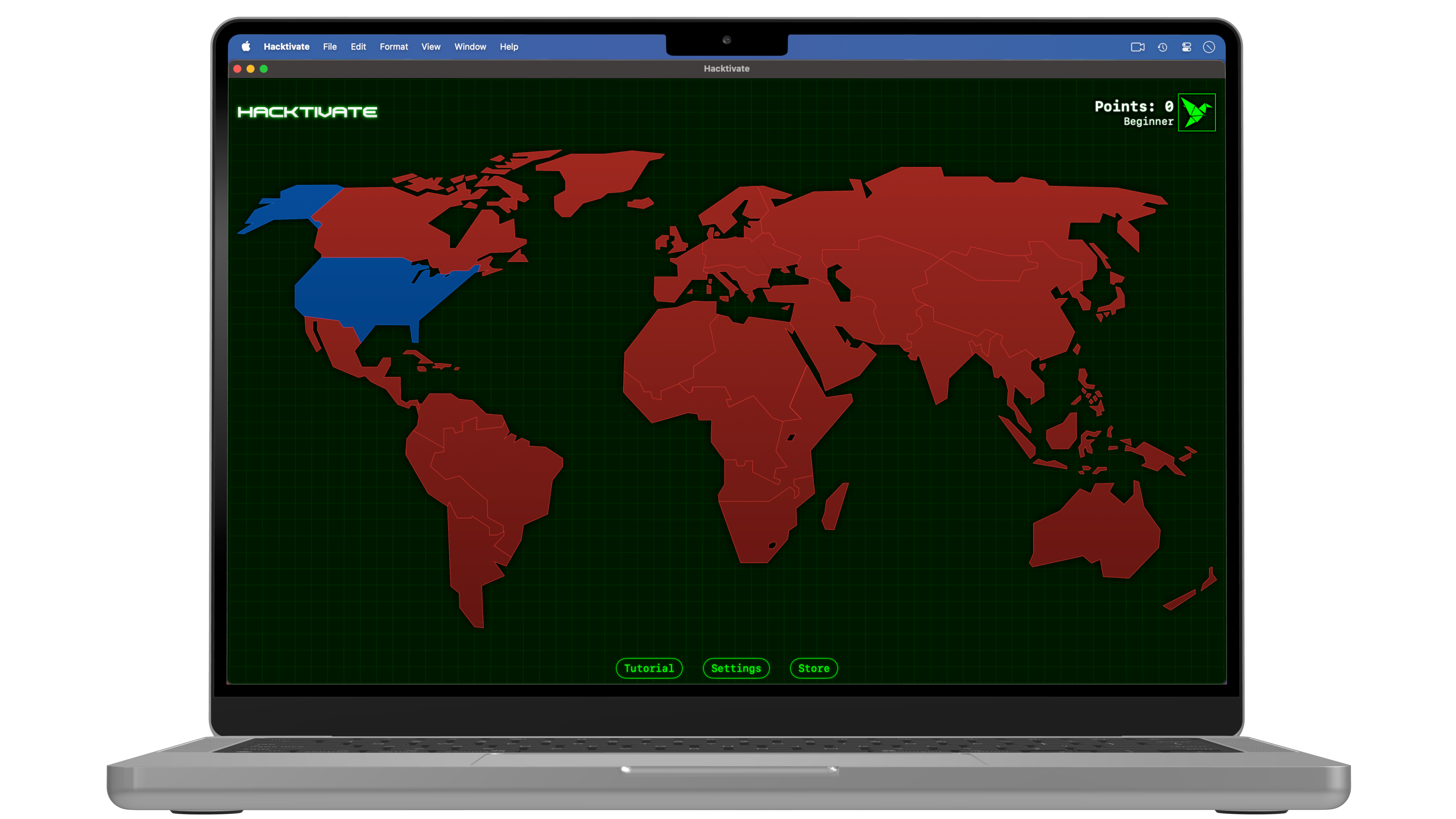 The Hacktivate world map.